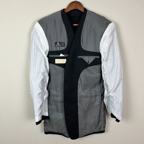 Michael Kors Blazer Jacket Sport Coat Mens 36R Black Pinstripe Wool 3-Button - Picture 5 of 14